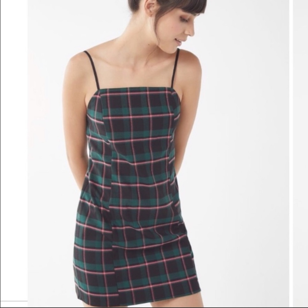 UO Checkered Mini Slip Dress